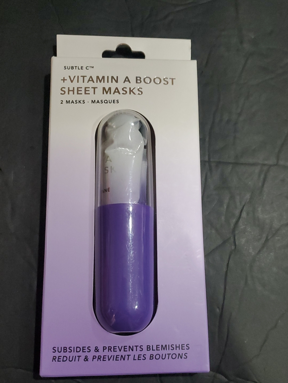 2 sheet Vitamin A boost facial sheet masks for blemishes brand new